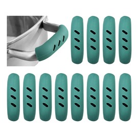 Runseaway 6 Pairs 3x0.8” Silicone Pan Handle Grips, Heat-Proof Pot Holder Sleeves, Anti-Scald Kitchen Covers, Non-Slip Cookware Protectors for Wok Frying Pans Griddles(Light Green)