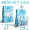 32Pcs Snowflake Gift Paper Bags with Stickers, Snowflake Candy Treat