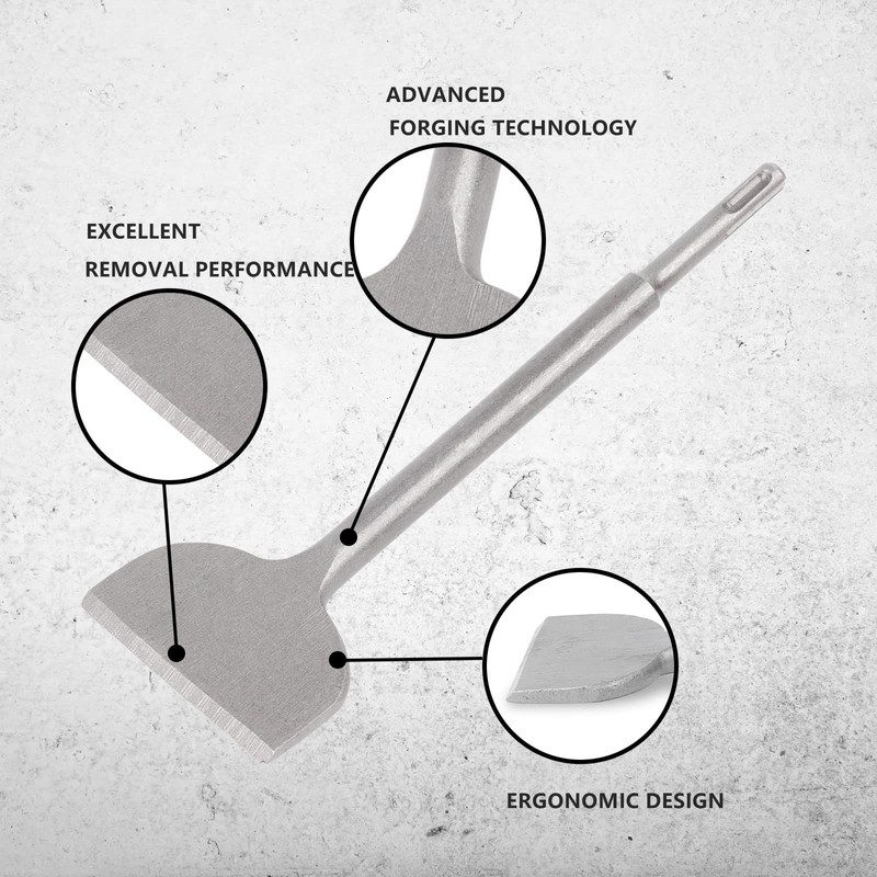 Vearter SDS Plus Chisel 250 x 75mm Angled Bent Tile