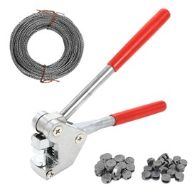 Sealing Pliers Set, Safety Sealing Tool, Seal Pliers with Embossing, with 40 Round Seals and 3 Metre Sealing Cable, Sealing Pliers for Round Seals 8 10 mm, for Water Meters, Electricity Meters,