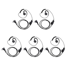 abcGoodefg 2 Pin Walkie Talkie Earpiece with Mic, Radio Ear Piece for Police Radios Law Enforcement Walkie Talkie Radio Compatible with Motorola CP200 CP200D CLS1110 (5Pack)