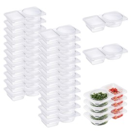 30 Stücke Aufbewahrungsdosen Klein mit Auslaufsicherer Deckeln Mehrweg, Double Compartment Lebensmittelbehälter Set, für Mikrowellen und Gefrierfachgeeignet, für Soßen, Dips und Gewürze (130ml)