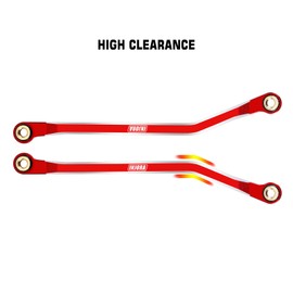 INJORA High Clearance Links Set - CNC Aluminium Chassis Link for TRX4M High Trail K10 F150 Upgrade 1/18 RC Crawler（Red）