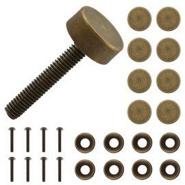 ZIUZI Brass Decorative Bolts with Caps, 8 Pack Antique Bronze Bolt Screws and Decoration Covers Kit for Mirror, Picture, Wood Box, Coat Hooks, Handle, Shutter, Furniture Repairing (12mm Cap Diameter)