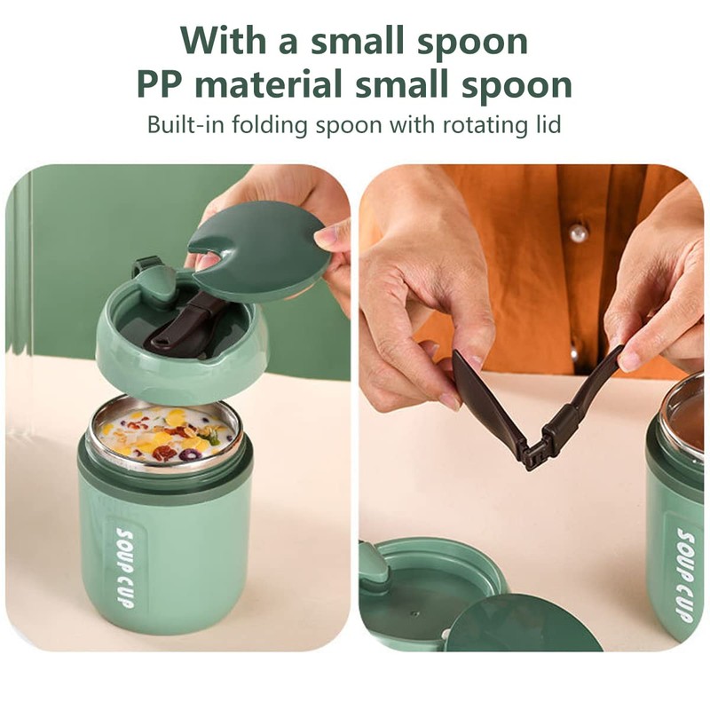 Fulasun Insulated Food Flask - 16oz/480ML Stainless Steel Jar Vacuum