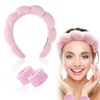 Hautpflege-Stirnband, Handgelenk-Waschband, Damen-Make-up-Schwamm-Haarband, Hautpflege-Stirnband und Armbänder, geeignet für Bad, Yoga