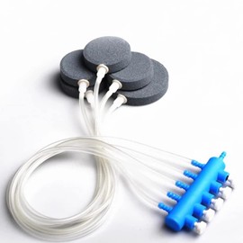 Kepfire 5 Way Air Flow Outlet Control Valve Fish Tank Adjustable Oxygen Splitter Lever Blue Tube Pump Distributor 5 Check Valves 5 Suction Cups