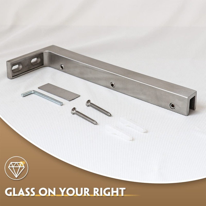LukLoy Fixed Glass Shower Panel Glass to Wall Support Bar,