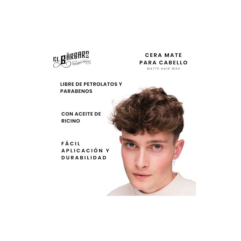 Cera Mate Para Cabello 120g - EL BRBARO - Cera