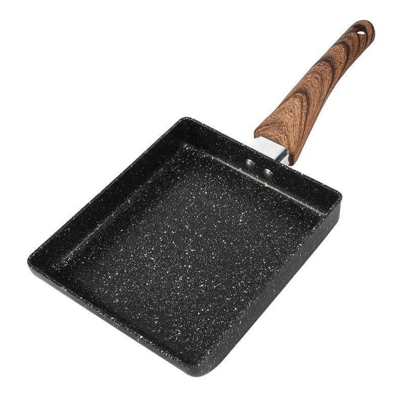 Tamagoyaki Rectangular NonStick Saucepan Black Practical Frying Pan Kitchen Supplies
