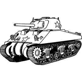 'M4 Sherman Tank' Rubber Stamp - Unmounted Design for Crafting & Scrapbooking, A8 (RS00035431)