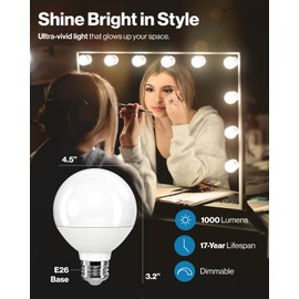 Sunco 8 Pack G25 LED Light Bulbs, Globe Vanity Lights for Bathroom High Output, 1000 LM, 11W (100W Equivalent), 3000K Warm White, Dimmable, E26 Base, Round Frosted Decorative Bulb UL.
