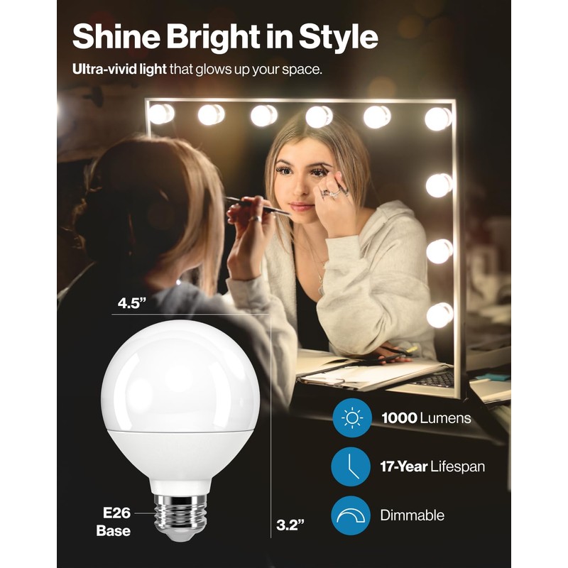Sunco 8 Pack G25 LED Light Bulbs, Globe Vanity Lights