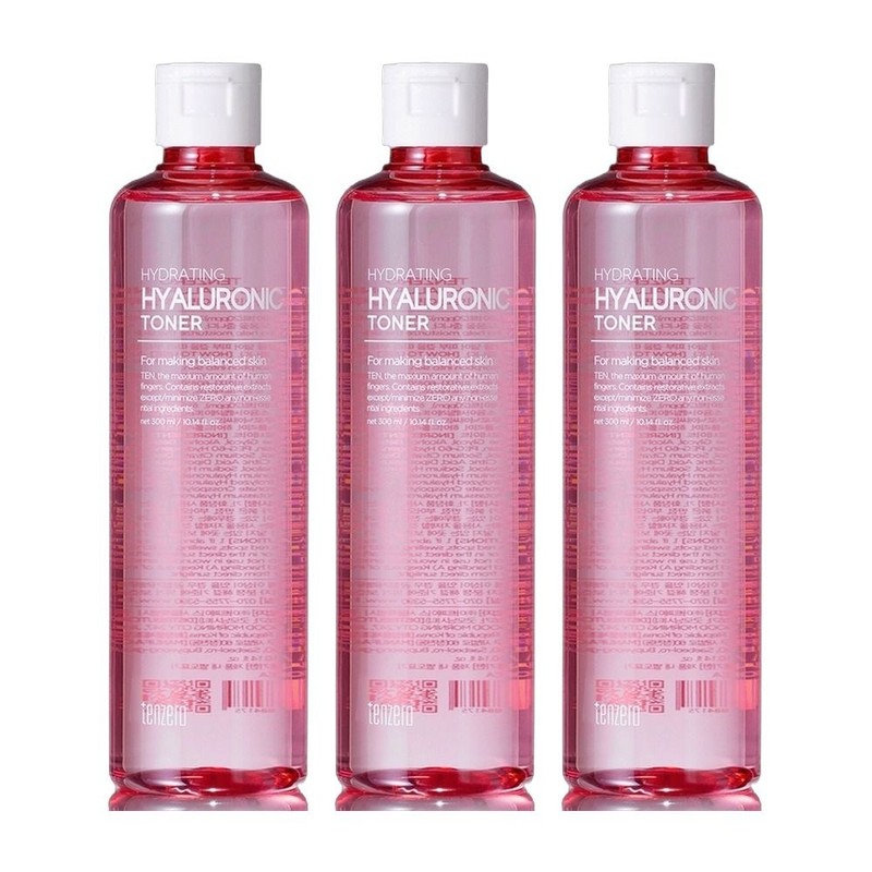 Ten Zero Cooling Hydrating Hyaluronic Toner 300ml 3pcs Moisturizing Elasticity
