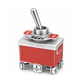 MGI SpeedWare One-Side Momentary Metal Toggle Switch | 20 Amp at 12VDC 125VAC | (ON)/Off/ON, 1-Pack