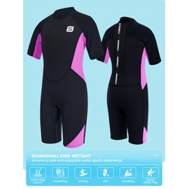 Summshall Kids Wetsuit for Boys & Girls, 2mm Neoprene Wetusits with UV50+ Protection – Keep Warm, Soft & Stretchy Youth Wet Suit for Swimming, Snorkeling & Surfing