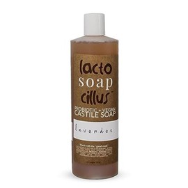 Probiotic+Vegan Castile Soap Lactosoapcillus - Naturally Refreshing Multi-Purpose Liquid Soap - Lavender - Plant-Based Ingredients with Probiotics, Natural Ingredients - No Artificial Fragrances(16oz)