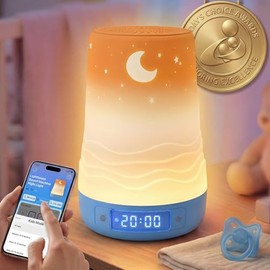 Mewaii White Noise Sound Machine Baby & Adult with 360° RGB Night Light | Mom's Choice Awards, AI Cry Detection, 100 Soothing Sounds, Sleep Routine Bu