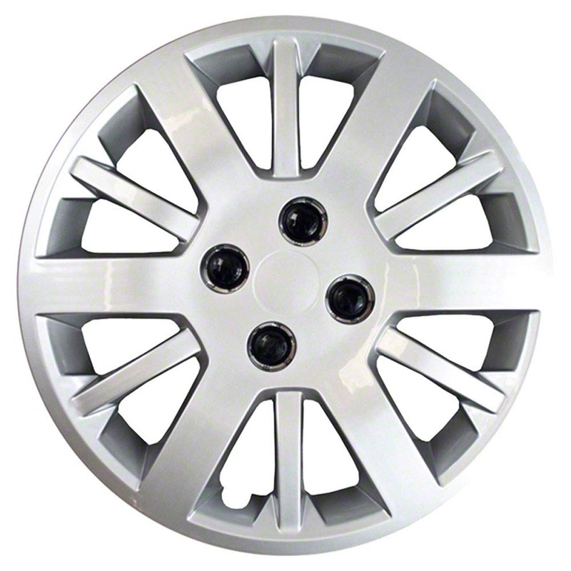 Brighter Design Set of 4 15" Screw-on Silver Hubcaps for