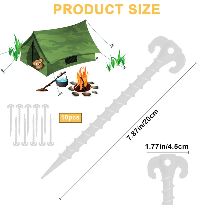 QIANCSJ Pack of 10 Tent Pegs, Tent Pegs, Camping Screws,