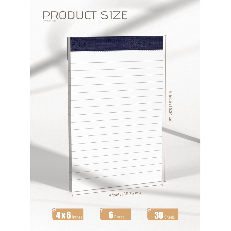 Note Pads Small A6 Notepad Pocket Size 6 Pack A6
