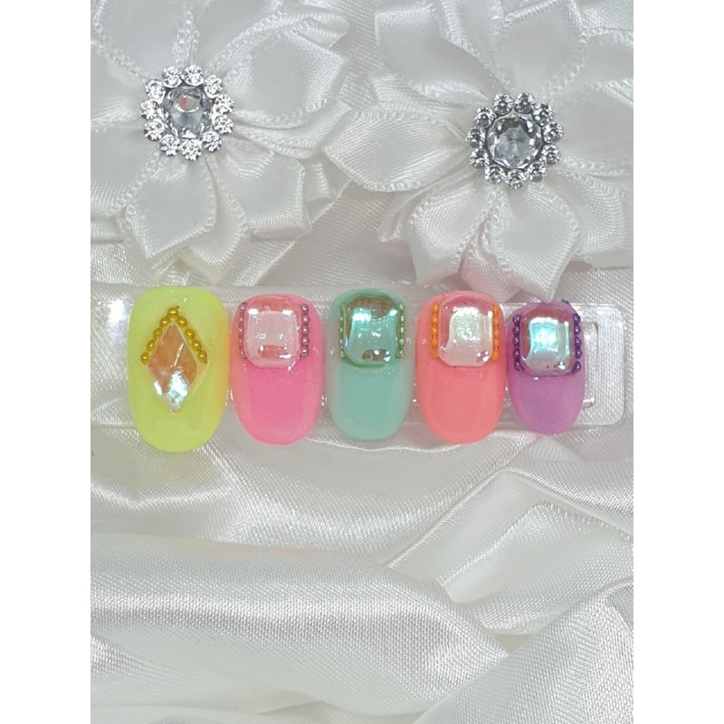 Sweet 18 year old handmade nail tips - Short ballerina