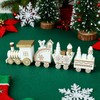 LEMESO Christmas Ornament Wooden Toy Car Train Present Decoration Interior
