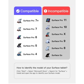 Inateck Surface Pro 7 Keyboard with Precision Touchpad, Bluetooth 5.3, 7-Color Backlight, Compatible with Surface Pro 7/7+/6/5/4, KB02027