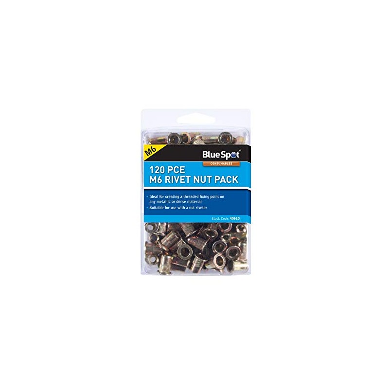 BlueSpot 40610 25PCE M12 Rivet Nut Pack