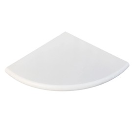White Marble Corner Shower Shelf for Bathroom, 9'' x 9'' x 0.8'' Faux Marble Corner Shelves for Bathroom Wall Mounted Both Side Polished (1, White)