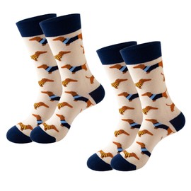 LILELIG 2 Pairs of Dachshund Socks, Dog Motif, Dog Socks, Dachshund Socks, Women 39-42, Dachshund Socks, Suitable for Combining with Sneakers and Canvas Shoes, Gift for Dog Owners, As Shown