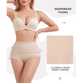 Dulchany Tummy Control Shapewear Panties for Women Body Shaper Underwear Girdle Panty Nude