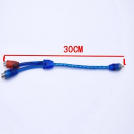 2x 12" RCA Audio Jack Cable Y Splitter Adapter 1 Male to 2 Female Plug 2 Pcs