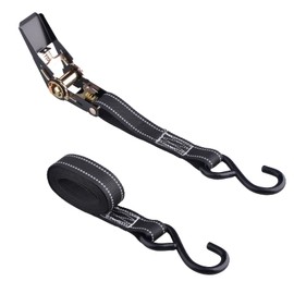 YAPJEB Ratchet Belt, Tie-Down Belt, Load Tightening Belt, Breaking Load 176.3 lbs (800 kg), Width 1.0 inches (25 mm), 3.6 ft (1 m), 2.8 ft (3 m), 1.6 ft (5 m), Lashing Belt, Load Tightener, Fixing