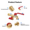 Solimeta Double Taps Water Faucet, 1/2" X3/4" X3/4" Double Outlet