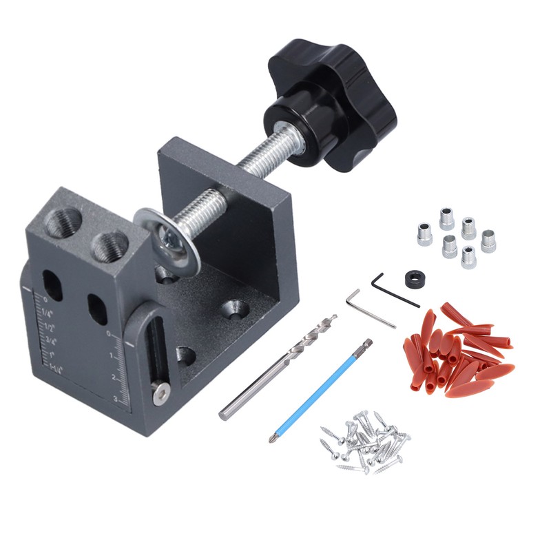 52Pcs Oblique Pocket Hole Jig Inclined 15 Degree Adjustable Drilling