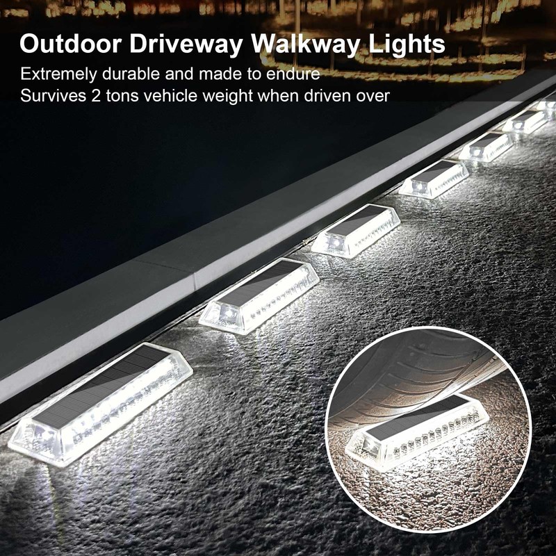 Lacasa Solar Deck Lights, Solar Light Outdoor Waterproof IP68, 8