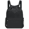 WANDF Drawstring Backpack Sports Gym Bag with Shoes Compartment, Water-Resistant