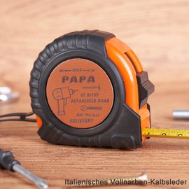 Lueaurra Vatertagsgeschenk für Papa, Bandmaß für Papa, Geburtstagsgeschenk und Weihnachtsgeschenke für Papa, 5-Meter-Bandmaß aus echtem Leder – graviertes Geschenk für Papa