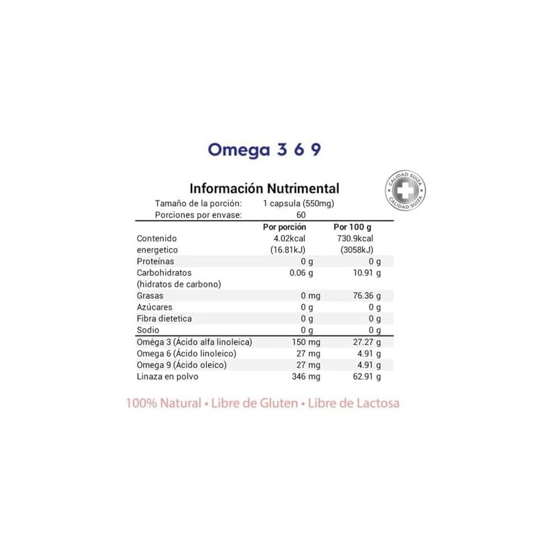 Omega 3 6 9 Súper Premium 550 mg 100 Orgánico