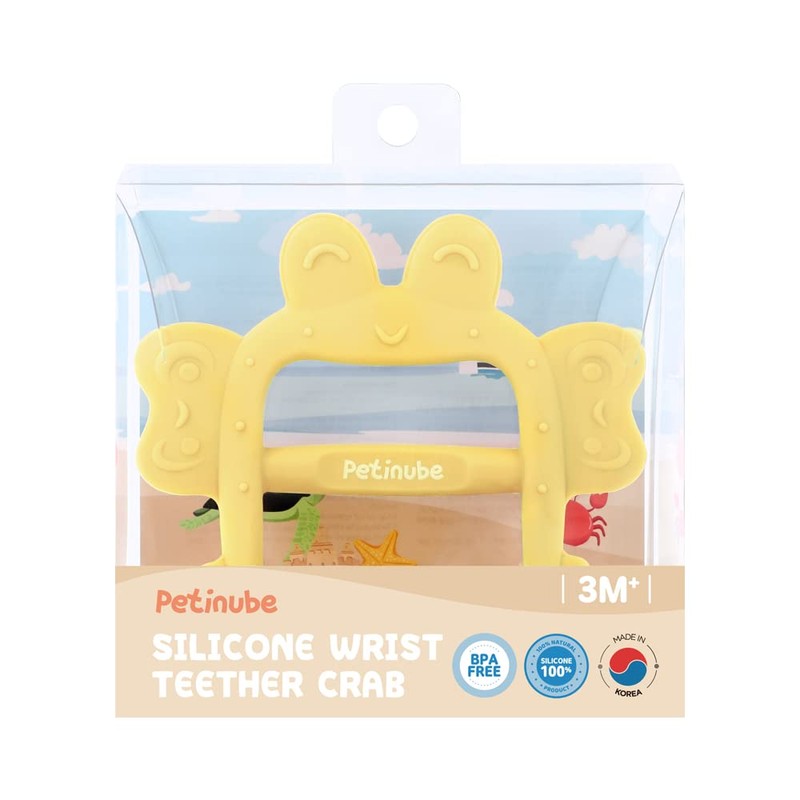 Korean-Made PETINUBE Baby Wrist Teether – Anti-Drop Silicone Teething Toy