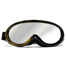 GloFX Silver Mirror Ski Goggles - Futuristic Reflective Glasses, Full-Face Design, Comfortable Foam Padding, Adjustable Strap, UV Protection, Perfect for Raves & Festivals