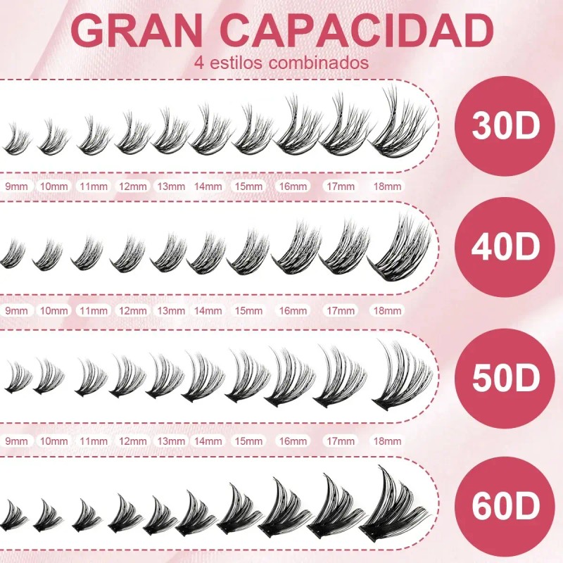 Extensiones De Pestañas 9-18mm 800pcs Para Maquillaje Diy
