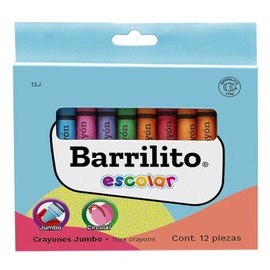 Barrilito Crayon JUMBO Circular, 12 colores. 12J