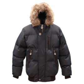 J. Whistler Summit Puffer Boys Heavy Puffer Winter Jacket with Hood and Removable Faux Fur