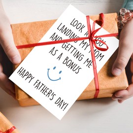 Ithmahco Funny Stepdad Fathers Day Card from Step Son Daughter, Gifts for Bonus Dad, Happy Fathers Day for Step Dad, Stepfather