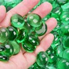 RUOJAS 1LB Green Flat Glass Marbles for Vases, Gemstone Beads