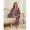 Famulily Plus Size Pyjamas Contrast Piping Floral Pjs Sleepwear Nightwear