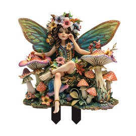 iSpchen Bohemian Fairies Flower Pot Figures, Fairy Garden Miniature Fairy Figures, Elves Ground Stake, Decor Sign, Miniature Fairies, Garden Figures, Fairy Figure, Miniature Elves, Decoration for
