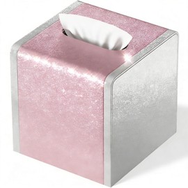 Pink Tissue Box Cover,Tissue Box Holder with Magnetic Bottom, Decorative Tissue Box for Vanity Toilet Tank Dresser Night Stand Table Countertop Office Car